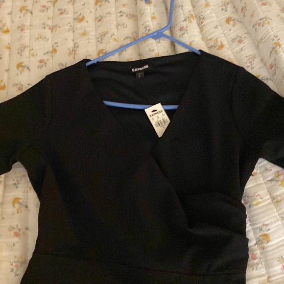 Express black faux wrap dress, small, tagged/ never worn - Picture 3 of 3